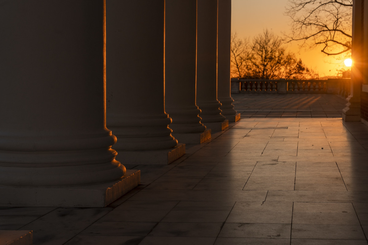 columns at sunset